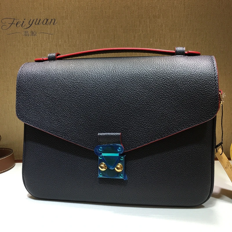 

Top Quality Designer Handbag Metis Solid Color Leather Messenger Bag Woman Shoulder Bags