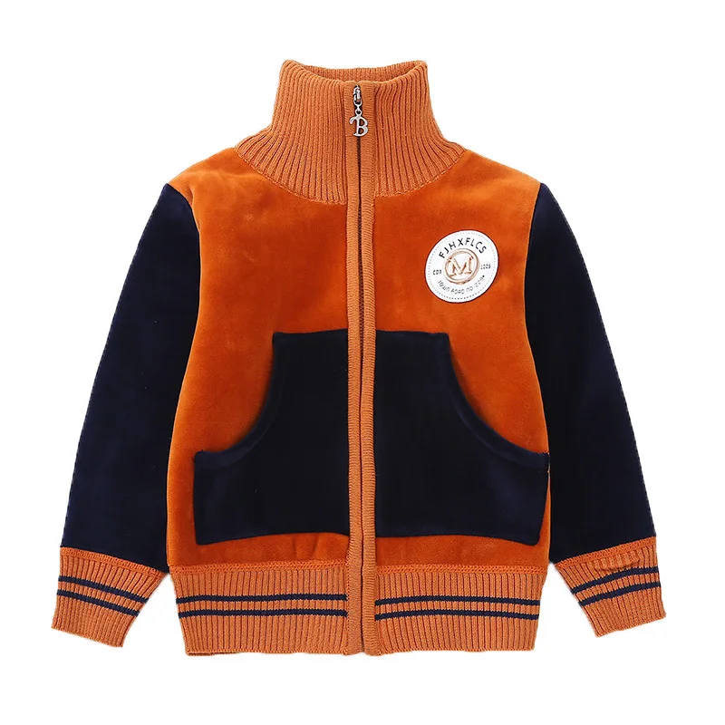 Children Outwear Baby Boys Baseball Jacket Coat Boys Fleece Jacket Kids