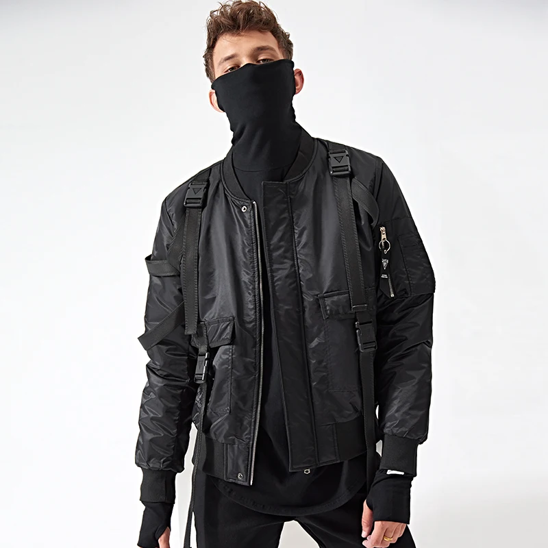 Military Straps Bomber Jacket Mens 2018 Lightly Padded Aviator Jackets