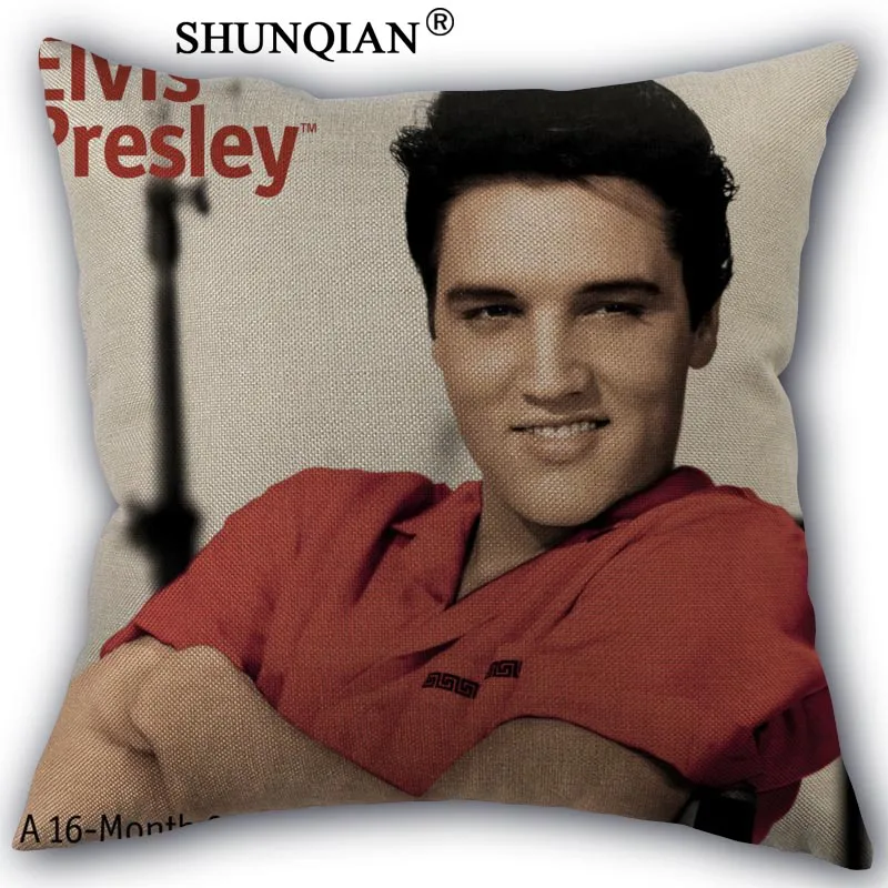 

elvis Pillowcase Cotton Linen Square Zippered Pillow Cover Unique Design Customize Your Picture 45x45cm one side