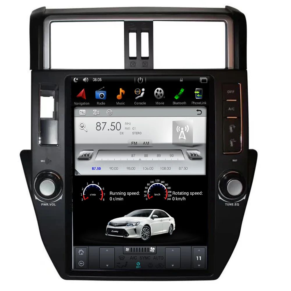 Best 10.4 inch Vertical Screen Tesla Style Android 9.0 Car DVD player GPS for TOYOTA Land Cruiser Prado 150 2010-2013 Lexus GX470 0