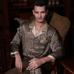 Wholesales Pure Silk Satin Sleepwear Sale Long-Sleeve Men Pyjamas Pajama Sets Pants 100% Natural Silk Pajamas Set YE2036 Wholesales Pure Silk Satin Sleepwear Sale Long-Sleeve Men Pyjamas Pajama Sets Pants 100% Natural Silk Pajamas Set YE2036