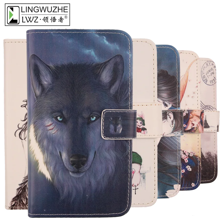 

For Blu Pure View Case 5.7'' Painting Flip Smartphone Leather Wallet With Card Pocket Cover For Blu Pure View Coque