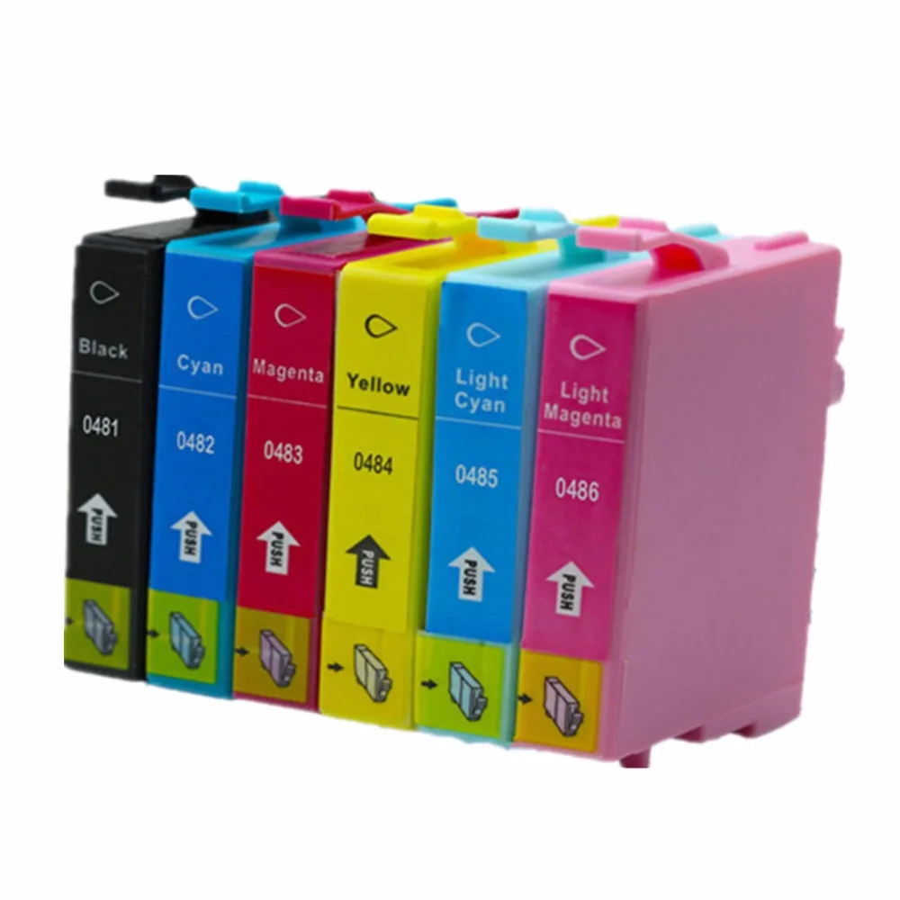 Запасные чернильные картриджи T0481 для Stylus Photo R200 R220 R300 R300M R320 R340 RX500 RX600 RX620 RX640|ink