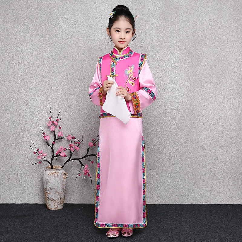 Китайский Hanfu платье сказочные народные танцевальные костюмы для детей винтажный Традиционный китайский древний костюм сценическое платье