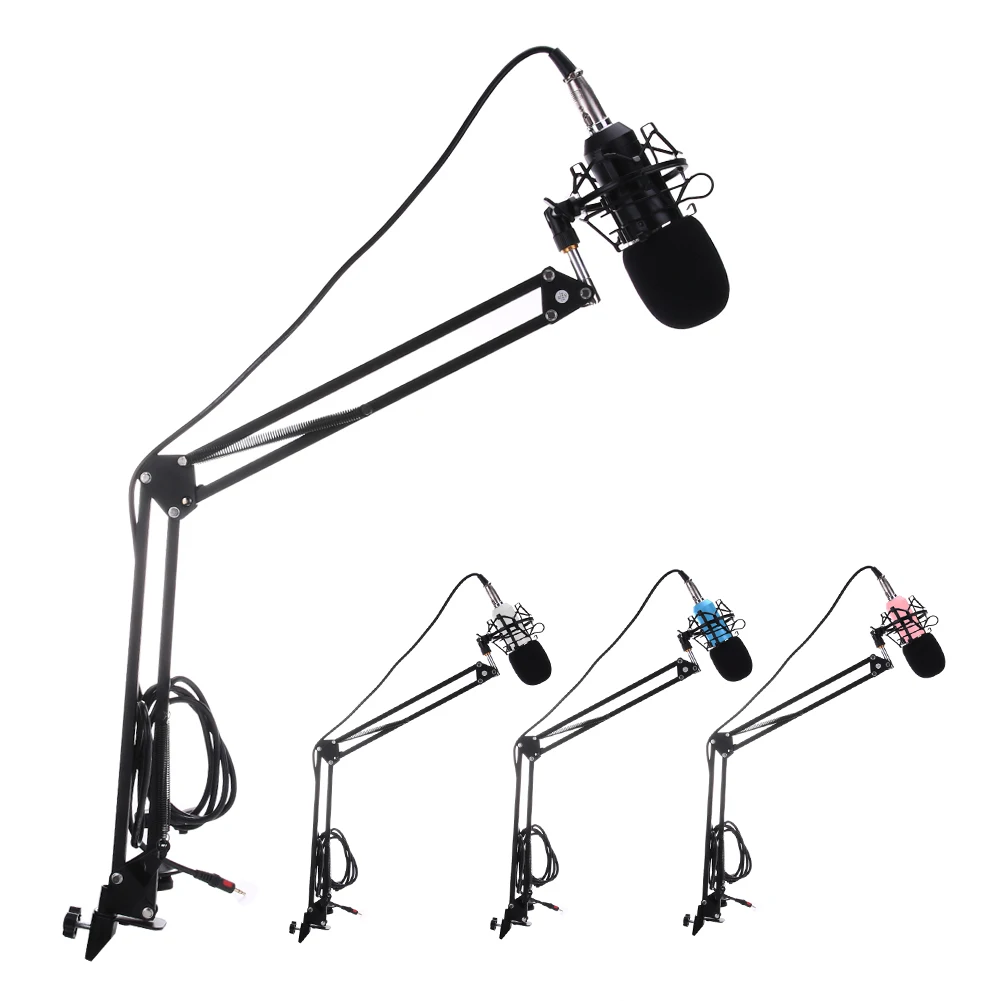 

BM-700 Dynamic Condenser Microphone Sound Recording Microphone Mic with Arm Stand Shock Mount for Radio Broadcasting Online Sing