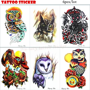 

Nu-TATY Owl combination 2 Tattoo Body Art Flash Tattoo Stickers 21*15cm Waterproof Tatoo Home Decor