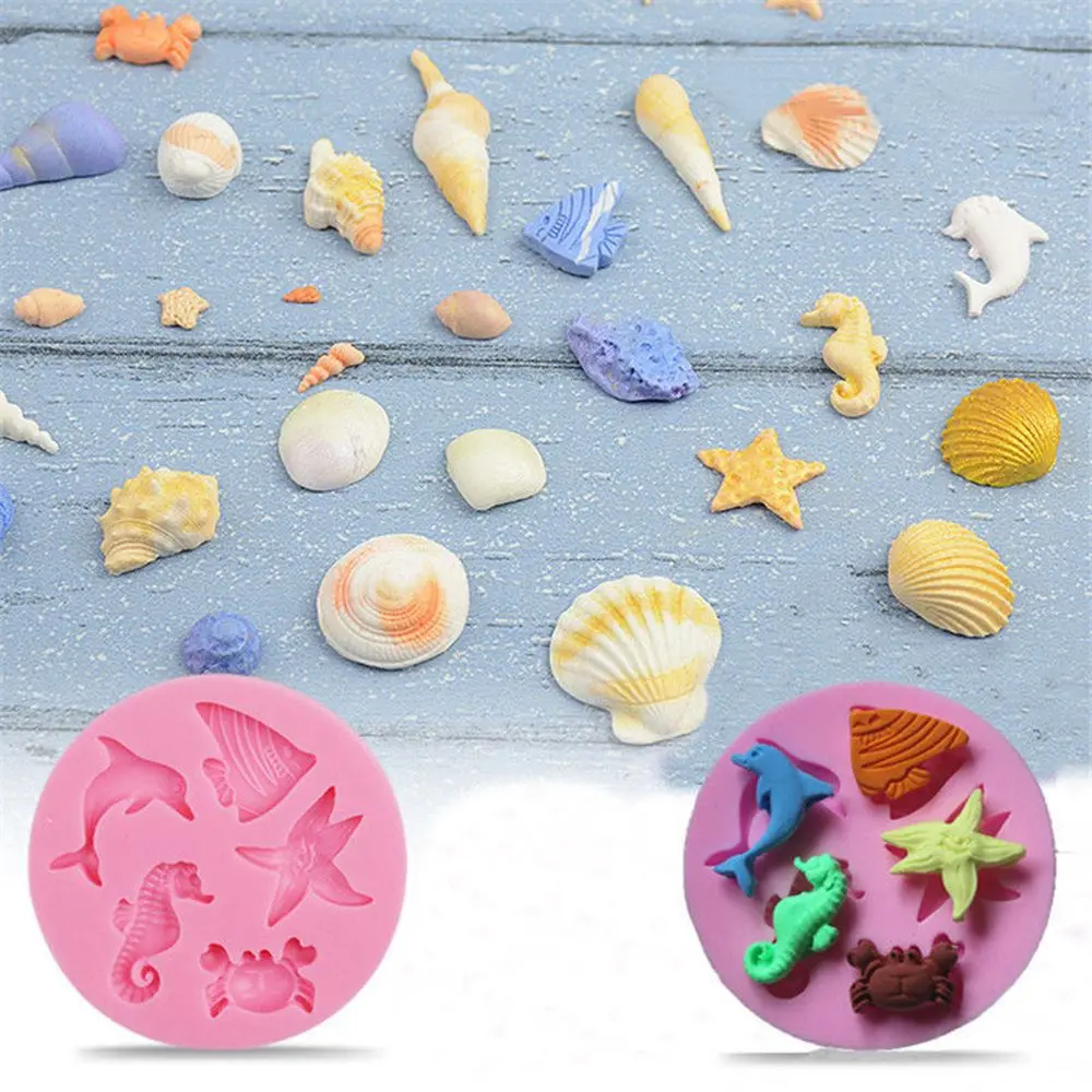 

Lovely DIY Mini Chocolate Baking Silicone Fondant Mold Dolphin Sea Starfish Cookie Random Color Hot Sale