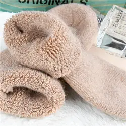 Новинка зимы толстый кролик шерстяные носки Для женщин зима труба махровые носки одноцветное Цвет супер плотные зимние носки