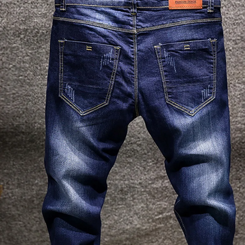 NIBESSER Stretch Denim Pants Solid Slim Fit Jeans Men Casual Biker Denim Jeans Male Street Hip Hop Vintage Trouser Skinny Pant