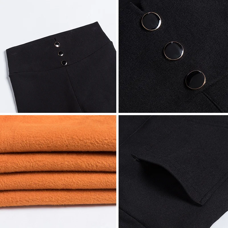 Черные Весенние новые модные женские брюки-карандаш, повседневные обтягивающие брюки с эластичной резинкой на талии, черные тянущиеся брюки длиной до щиколотки размера плюс