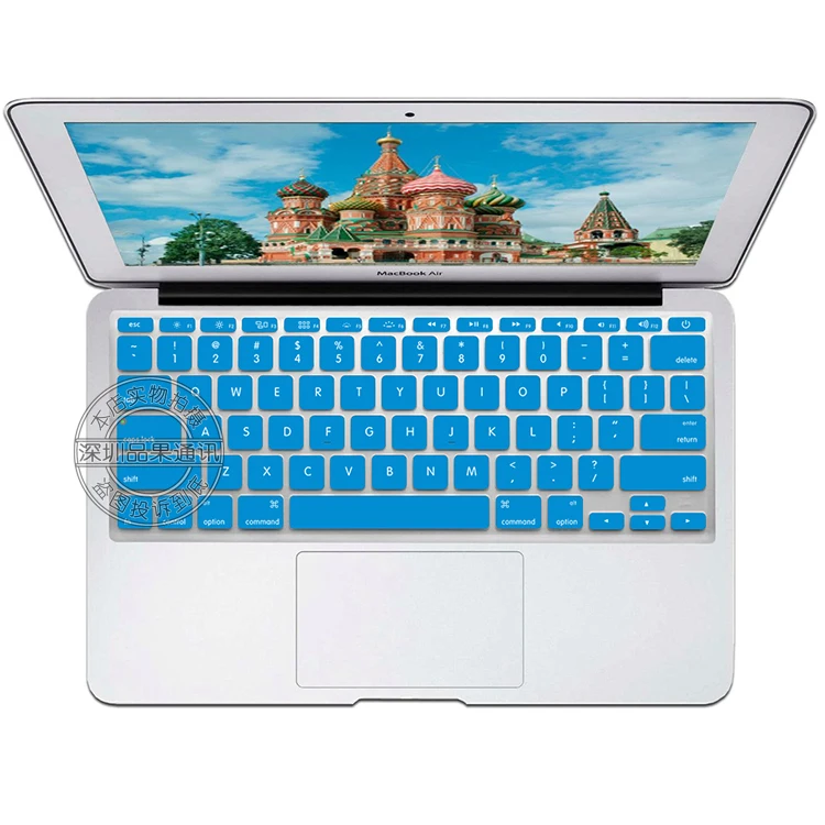 Красочные силиконовые клавиатуры защиты кожи Стикеры для 1" Apple Mac MacBook air 11,6 дюймов air 11" 11air - Цвет: light blue