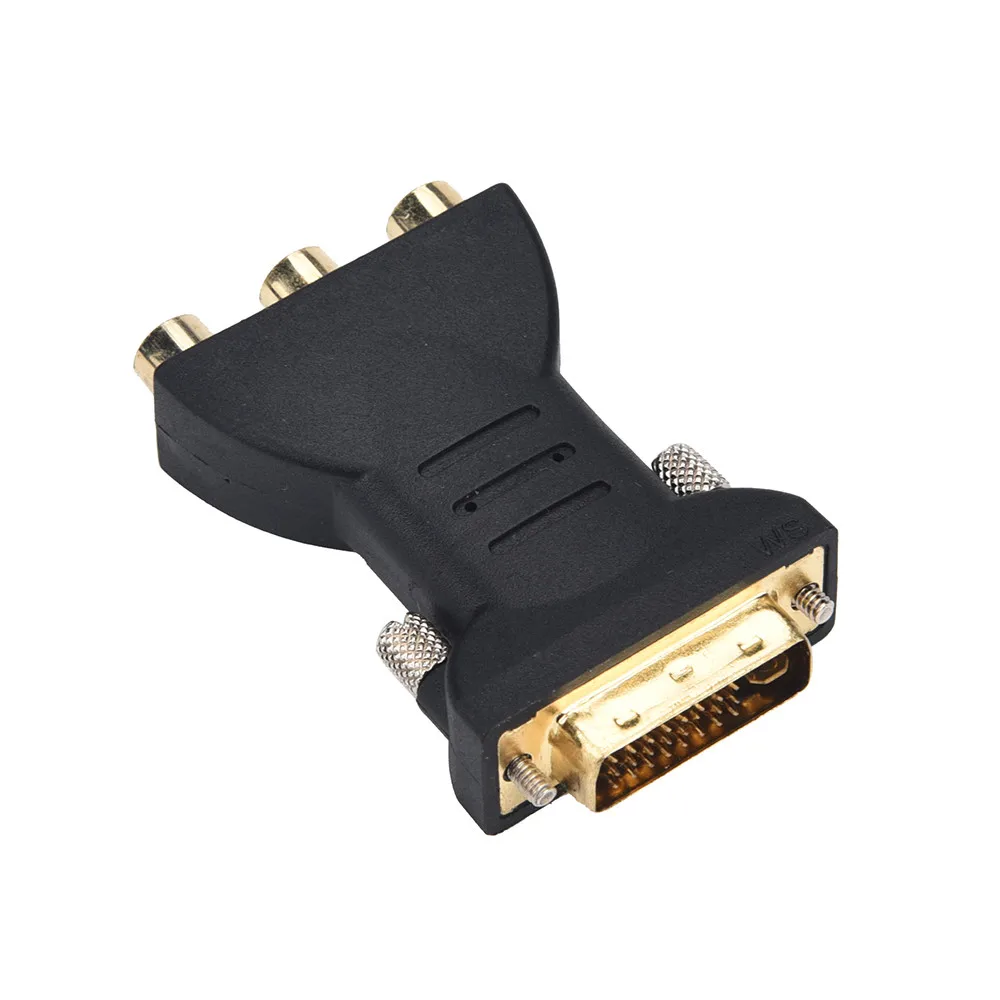 

PC Converter Head Adapter Standard DVI-I 24+5 M-Black 3 RCA Master Connector Converter Adapter