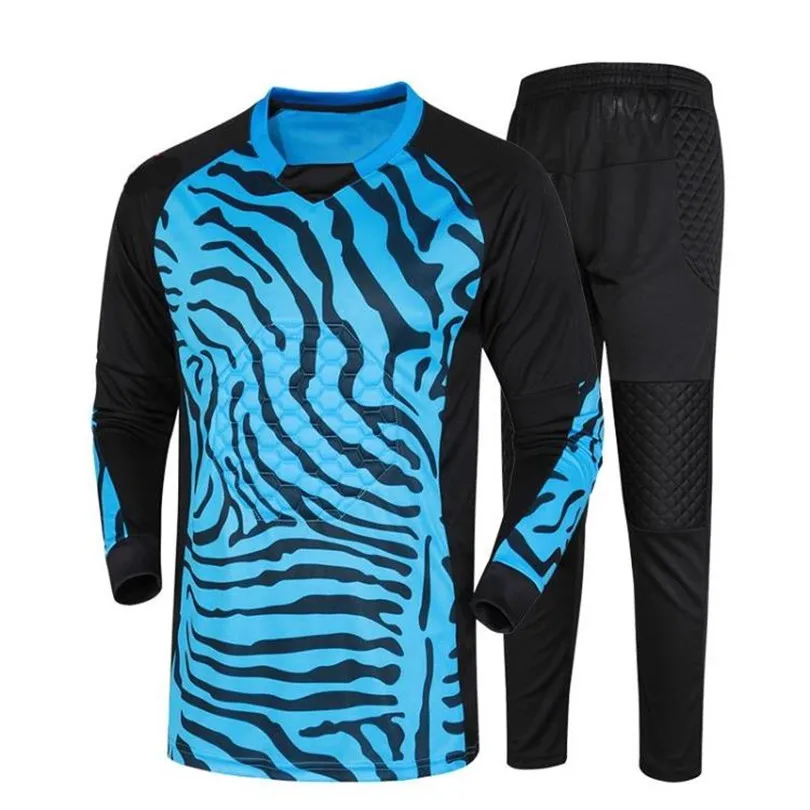 

2017 Football Goalkeeper Clothing Men Soccer Jerseys Sets Long Sleeve Sponge Protector Football Doorkeepers Uniforms Lie212-1