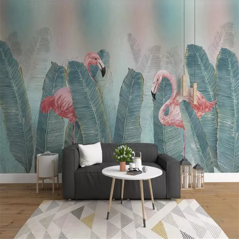Small fresh green leaves watercolor professional production mural factory wholesale wallpaper mural photo wall Small fresh green leaves watercolor professional production mural factory wholesale wallpaper mural photo wall