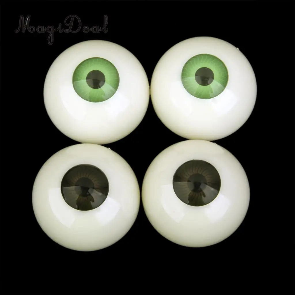 MagiDeal 2 Pairs Plastic Half Round Hollow Eyeballs 30mm for Doll Animal Mask Skull Halloween Prop DIY Craft Toys