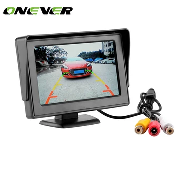 

Onever 2in1 TFT LCD 2 Video Input 4.3 Inch Car Parking Monitor With Rear View Camera Glass Lens + 6M 10M RCA Video Cable