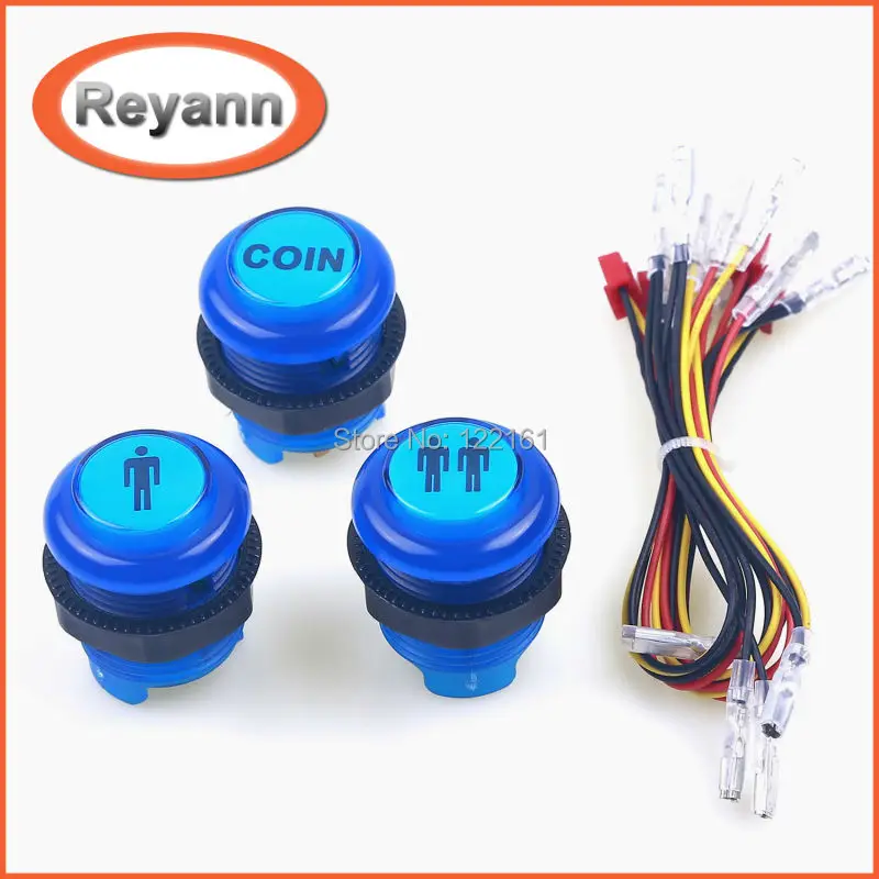 

Reyann LED Illuminated Arcade Start Player Buttons 1P 2P with Microswitch for MAME, JAMMA, Arcade Video Games, Arcade Controller