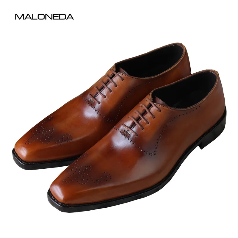 MALONEDA/Новинка; обувь в деловом стиле из натуральной коровьей кожи; мужские классические туфли-оксфорды на плоской подошве; Разноцветные туфли ручной работы