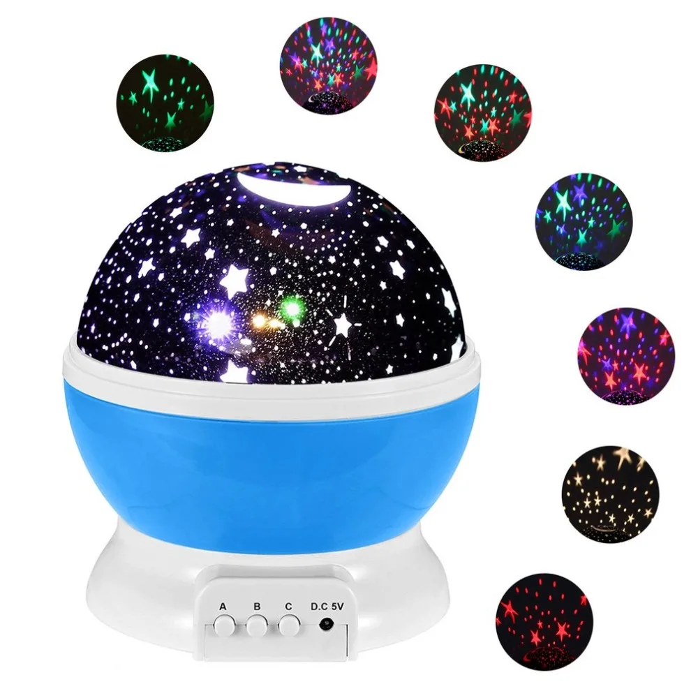 

4 LED Bead 360 Degree Romantic Room Rotating Cosmos Sun & Star Starry Moon Sky Night Lighting Lamp Projector Kid Bedroom