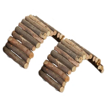 

Wood Fences Ladder Hamster Ladder Bridge Toy Small Pet Supplies Pet Hamster Cage Ladder Bridge Wood 2 Pack