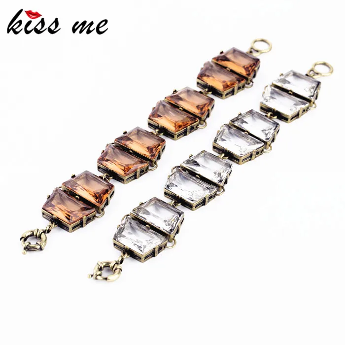 

Fashion Accessories Square Glass Crystal Irregular Geometry Vintage Bracelet