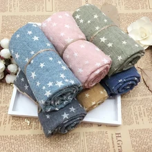 Детский осенне-зимний удобный мягкий шарф со звездами, милые шарфы для девушек