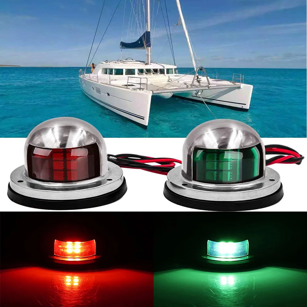 

Boat Light 12 V LED Red & Green Sailing Signal Light Navigation Warning Light for Marine Boat