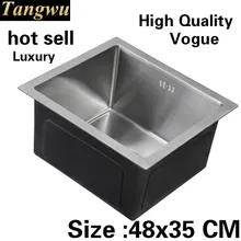 Домашняя Роскошная кухонная ручная раковина с одним лотком мини vogue мойка овощей 304 нержавеющая сталь Горячая Распродажа 480x350 мм