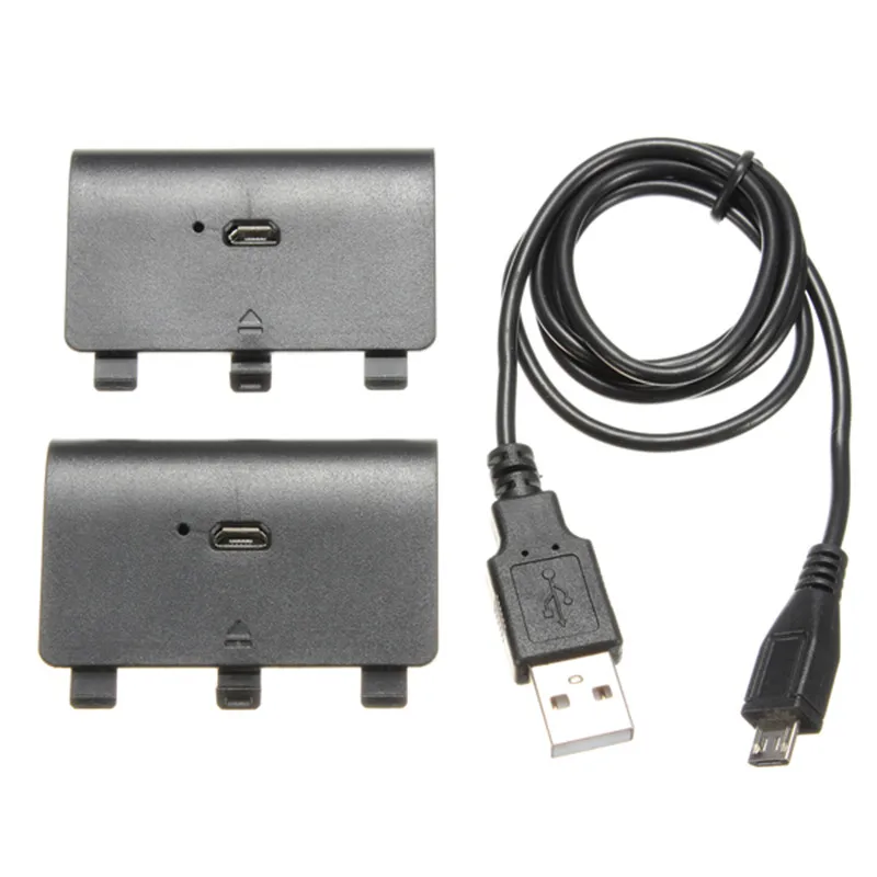 4Pcs 2400mAH Rechargable Batteries Pack Replacement Backup With Power Plus Cable Cord For XBOX One Wireless Gamepads Charger