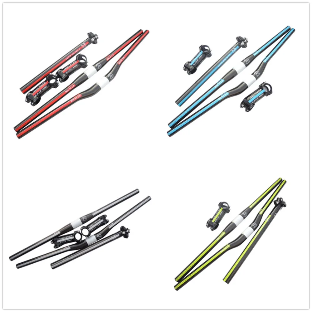 

2016 new FCFB FW MTB Handlebar set (carbon seatpost +Carboalumination stem+ flat or rise carbon handlebar+ cap+washer )top set
