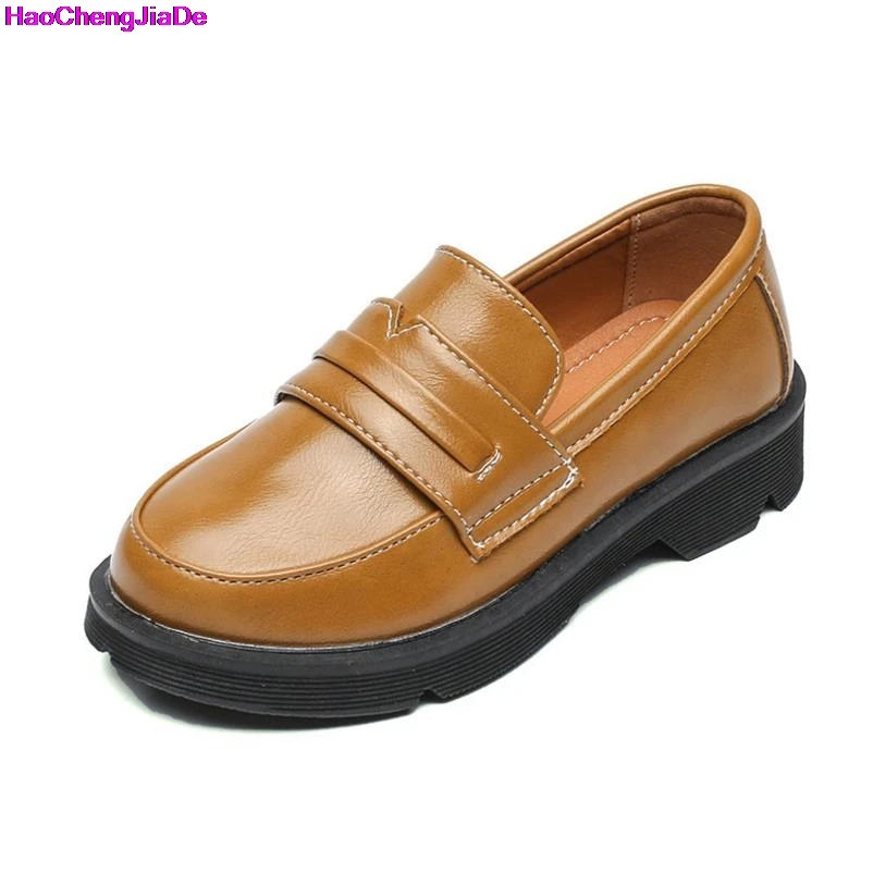 

HaoChengJiaDe British Wind 2018 Spring New Children's Shoes Thick Base Non-slip Wild Boys And Girls Shoes Kids Flat Soft Shoes