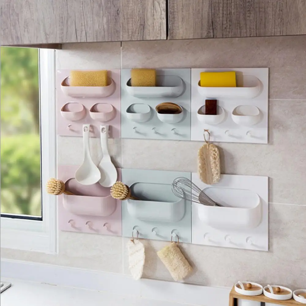 

Wall-mounted Storage Rack Multifunctional Practical Punch-free Paste Wall Shelf Bathroom Wall Kitchen Home Organizer @10