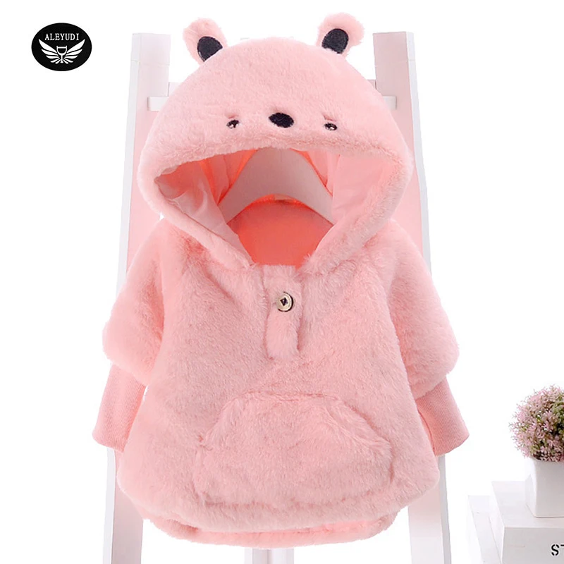 Little Bunny Design Baby Girl Jackets Winter Girls Faux Fur Coat Cute
