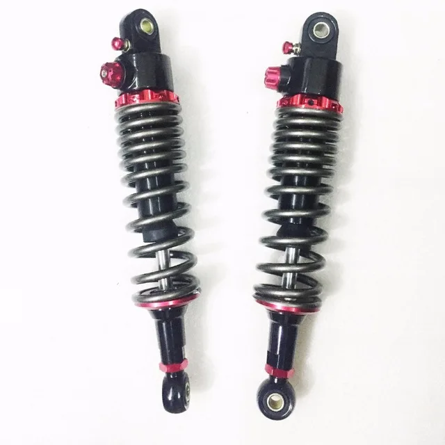 340mm red Round Одна пара 7,5 мм весна 320 мм 340 мм задний амортизатор для Honda Yamaha Suzuki Kawasaki велосипеды Gokart ATV мотоциклы Quad - Цвет: 340mm red Round