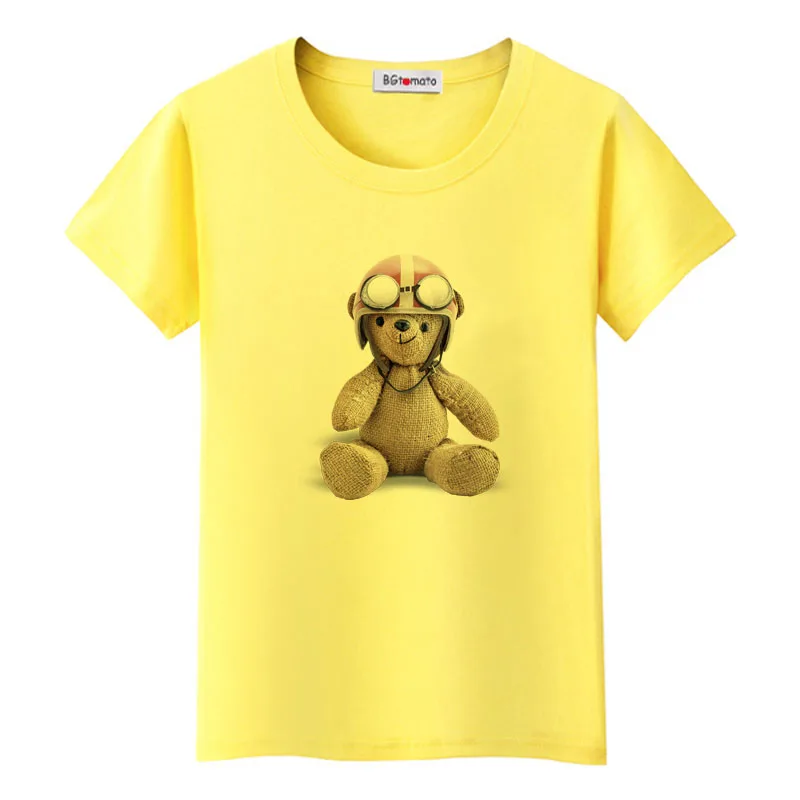 BGtomato Teddy футболка с медведем Прекрасная 3D футболка Женская harajuku футболка женская забавная camiseta mujer Teddy bear Футболка женская - Цвет: 1