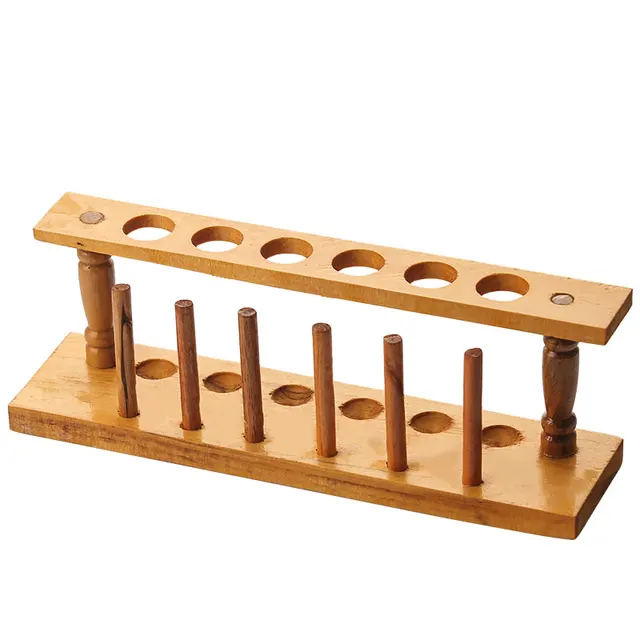 6 hole wooden test tube rack bar cocktail glass stand KTV Drink wine display stand