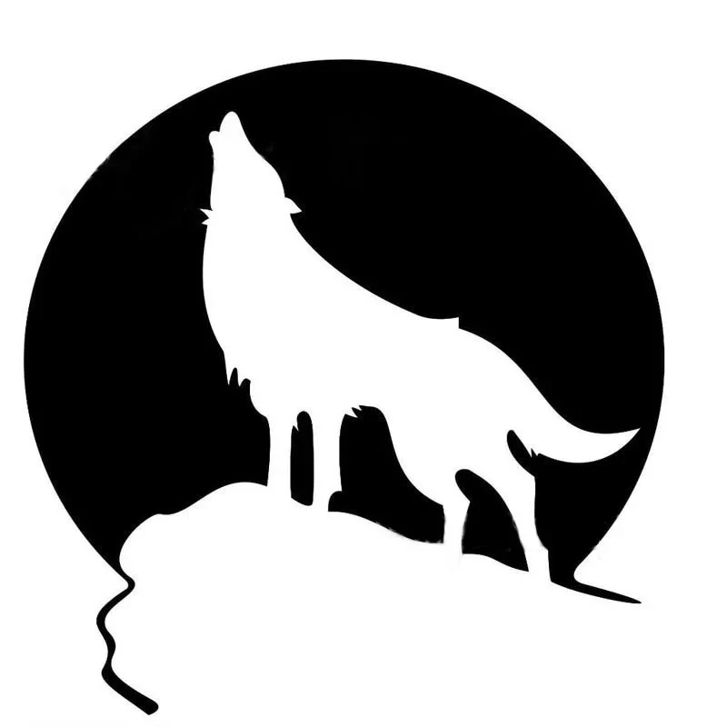 

CK2930#15*15.3cm Roaring wolf funny car sticker vinyl decal silver/black car auto stickers for car bumper/rear window car decor