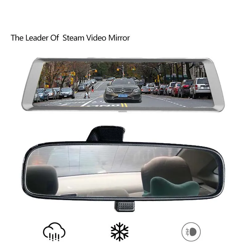 AZGIANT 10 дюймов 1080P IPS сенсорный экран потоковое видео зеркало D820 двойной объектив