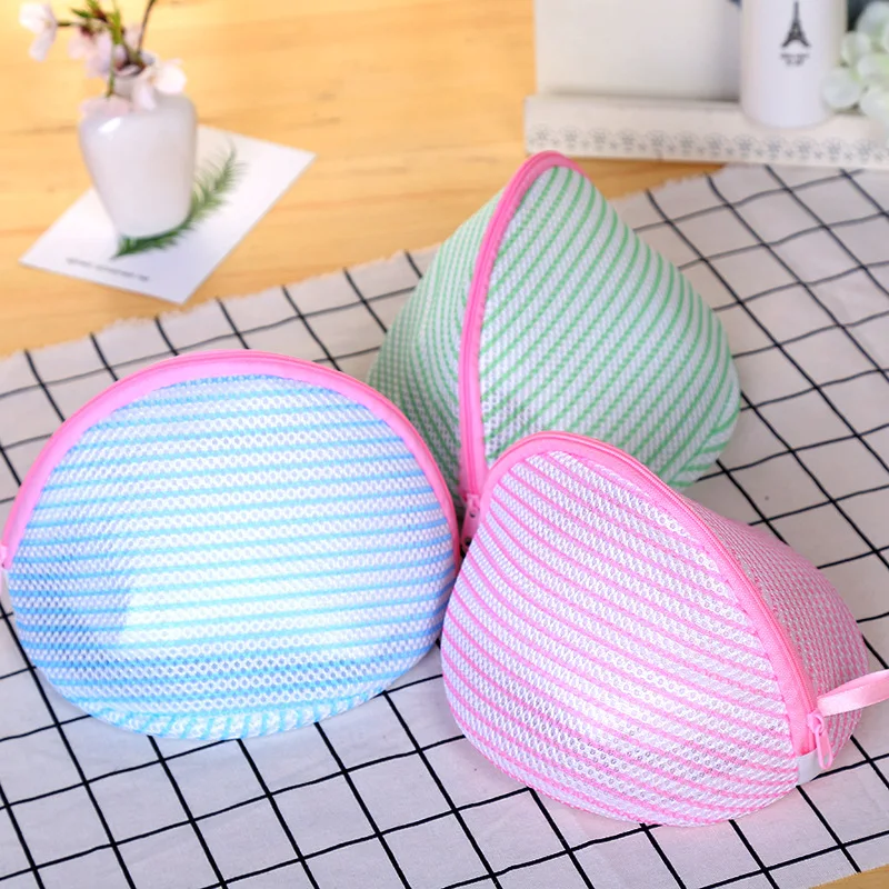 XZJJA Thinnet Stripe Laundry Bags Clothing Underwear Bra Socks Washing Machine Mesh Bag Zipper Washing Pouch Protector Net Case