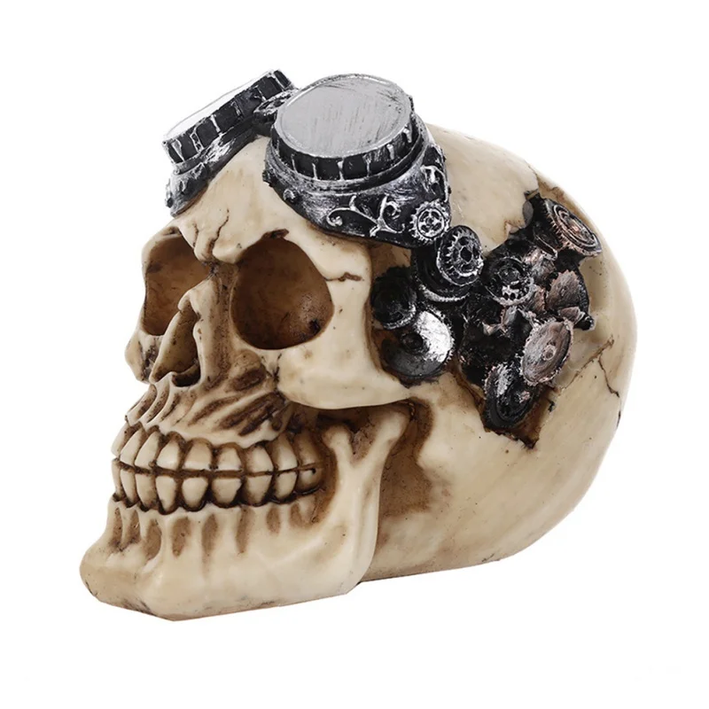

Halloween Statue Decoration Crafts Horror Scene Decoration Horror Headpiece Steampunk Robot Highlight Gear
