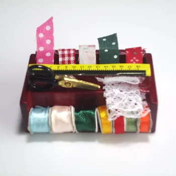 

Mini Doll House Accessories Mini Bar Simulation Model Scene Set Lace Needle Box
