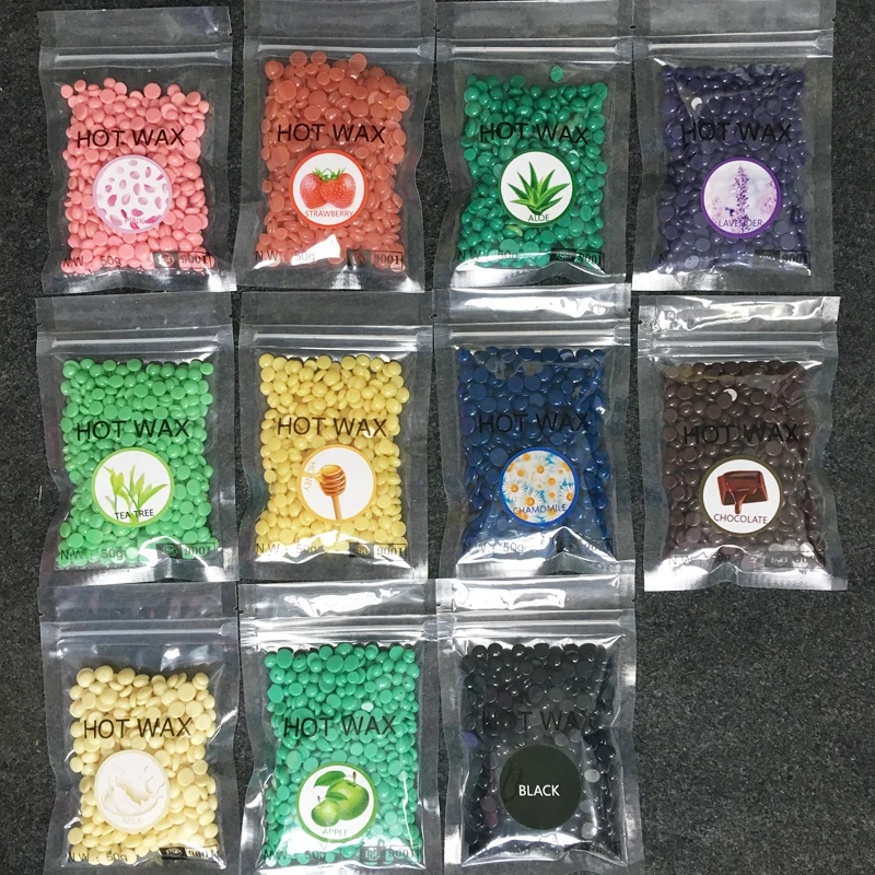 

Manooby Depilatory Wax Pellet Hard Beans Female Hair Removal No Strip Cera Depilatoria Waxing Bean Bikini 9 Flavor Women Beauty