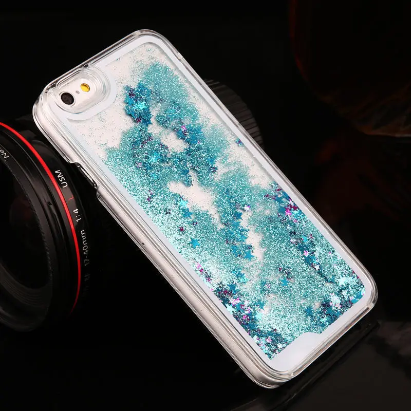 

Glitter Quicksand Hard Plastic Case For iphone 6 6S 7 8 Plus x xr Liquid Luxury Girl Transparent Cover Capa For iphone se 5s 5