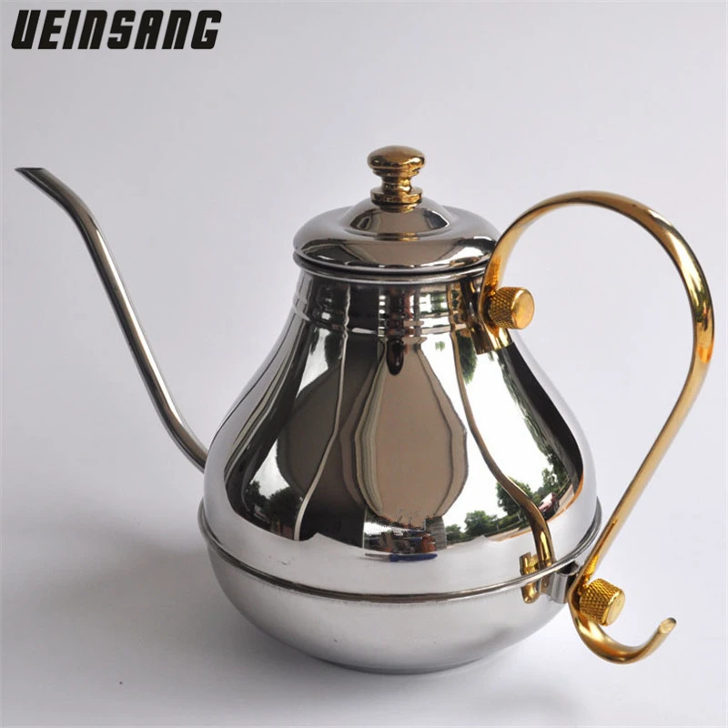 1200ML Large Capacity Stainless Steel Fine Mouth Pot Coffee Pot Teapots
