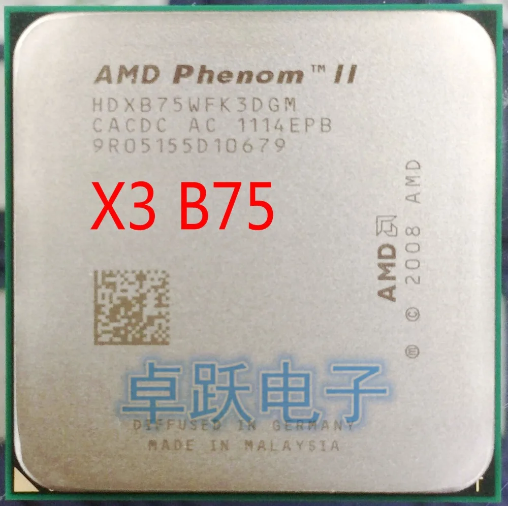 AMD Phenom II X3 B75 75 3,0 ГГц комплексный широкополосный канал передачи данных core Процессор процессор разъем AM3