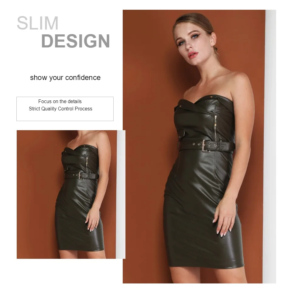 INVOGUE. IMVOGUE Новое поступление модные пояса из искусственной кожи пикантные с открытыми плечами спинки Bodycon мини платье