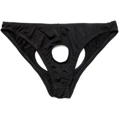 

Men 's sexy briefs low waist transparent before the opening dew JJ exposed silk mens silk thongs men underwear gay underwear