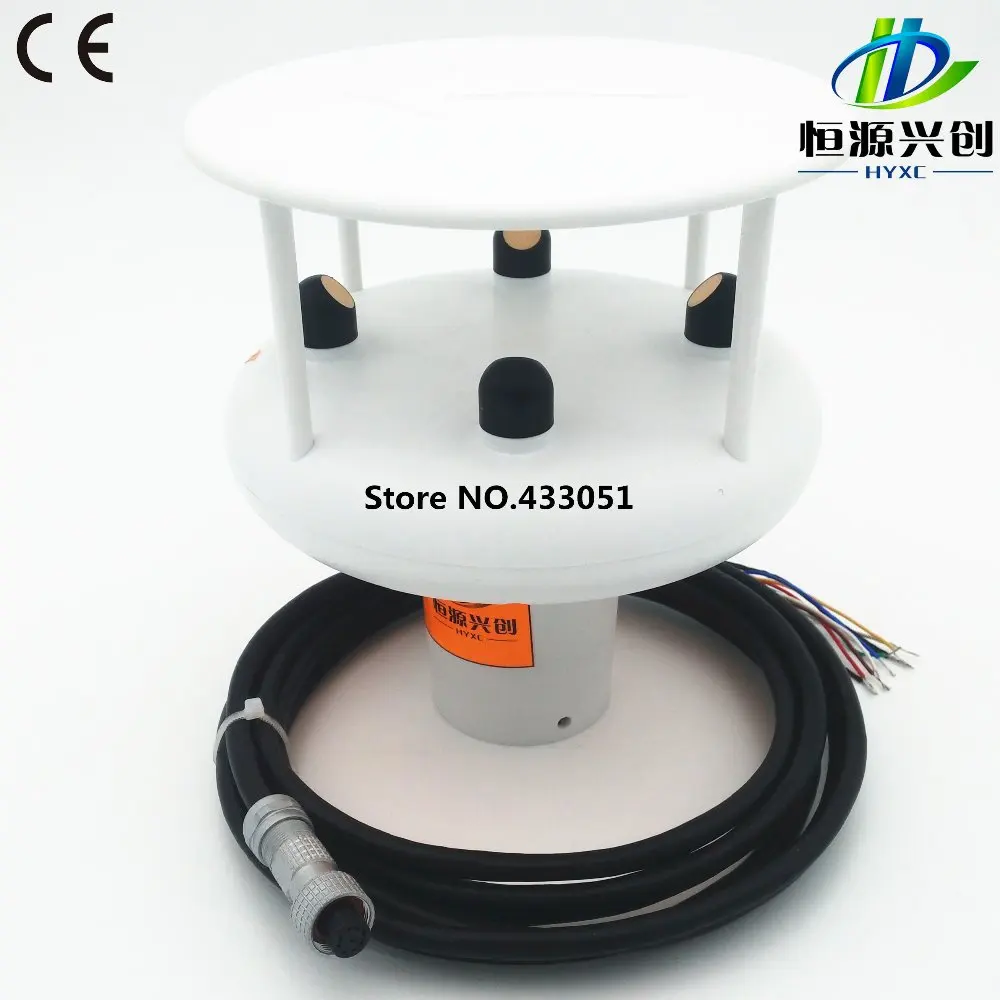 초음파 풍속 및 풍향 센서 - IP65 방수, 0-60m/s, RS485/4-20mA 출력, 기상 관측소 및 산업용