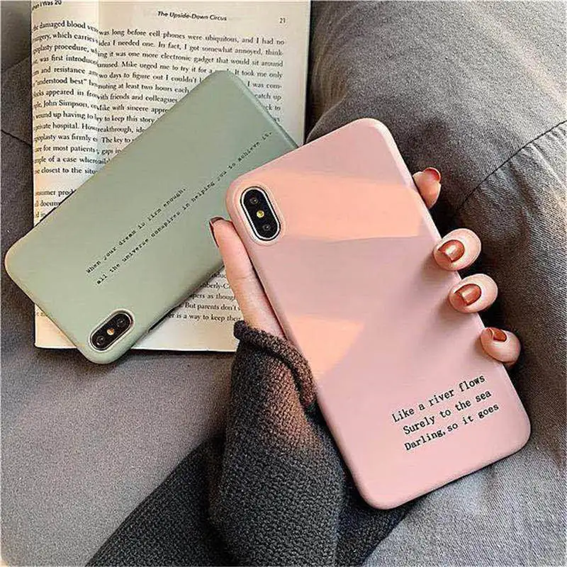 

Simple Pink Letter For Iphone 6 6S 7 8plus X Xs Xr Max Anti-Drop Phone Case